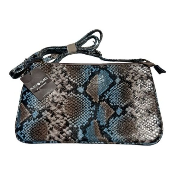 Python-Print Faux Leather Crossbody Bag With Adjustable Strap & Zipper Closure B - Picture 4 of 9